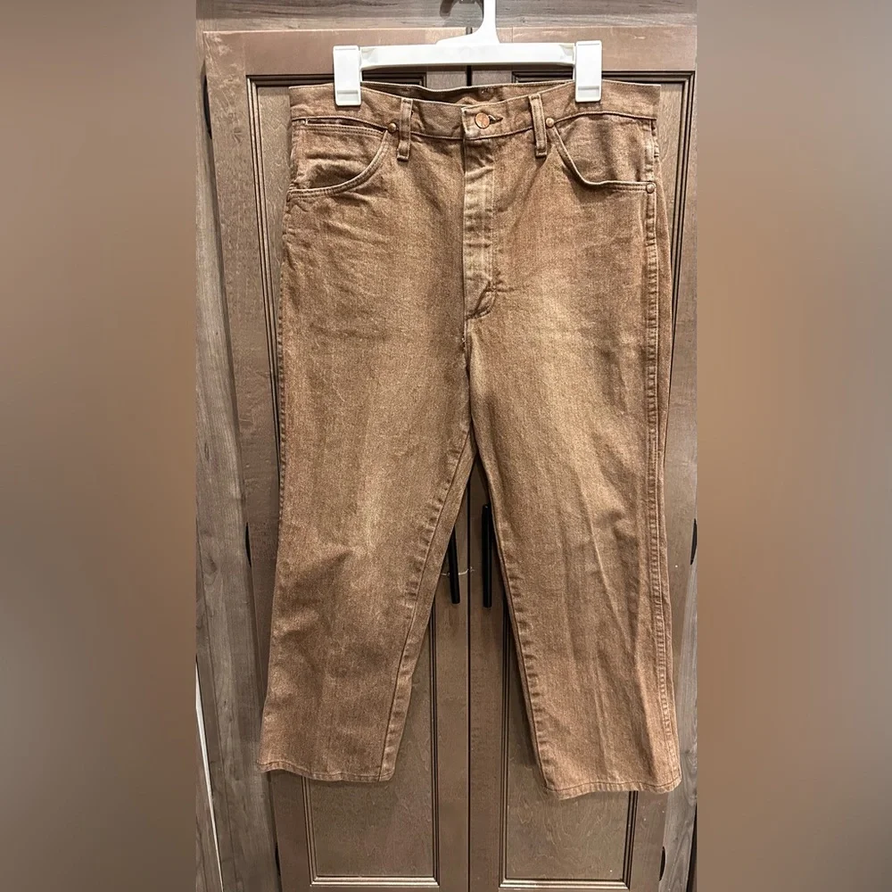 Wrangler Men's Tan Cotton Jeans 33x36 - Picture 1 of 5